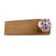 Black Pink Floral Crackle Ceramic Wooden Door Stopper